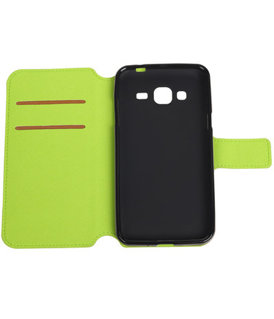 Groen Samsung Galaxy J3 TPU wallet case booktype hoesje HM Book