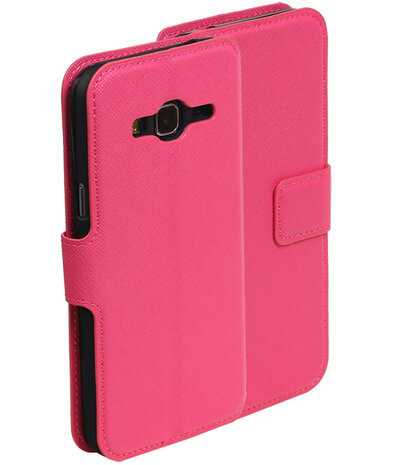 Roze Samsung Galaxy J3 TPU wallet case booktype hoesje HM Book