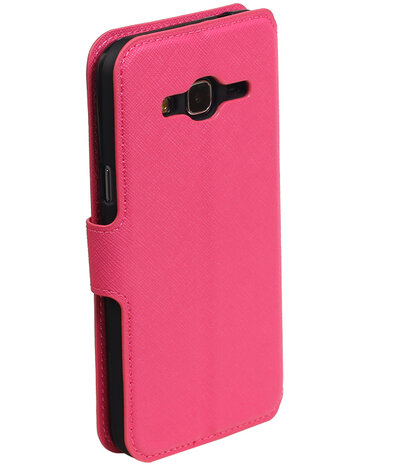 Roze Samsung Galaxy J3 TPU wallet case booktype hoesje HM Book