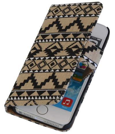 Tegel booktype wallet cover hoesje voor Apple iPhone 5 / 5s / SE