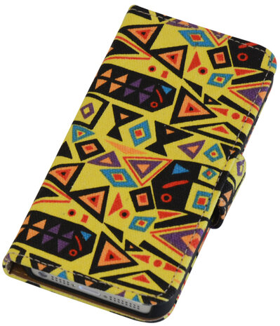 Abstract booktype wallet cover hoesje voor Apple iPhone 5 / 5s / SE