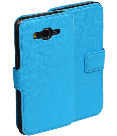 Blauw Samsung Galaxy Grand Prime G530 TPU wallet case booktype hoesje HM Book