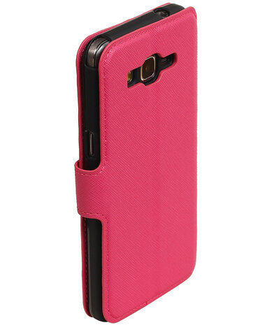 Roze Samsung Galaxy Grand Prime G530 TPU wallet case booktype hoesje HM Book