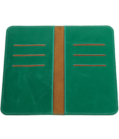 Groen Pull-up Large Pu portemonnee wallet voor Huawei