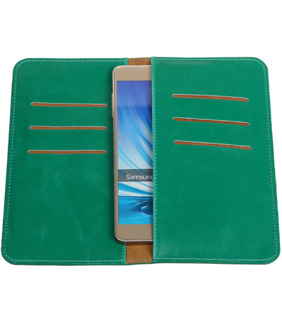 Groen Pull-up Large Pu portemonnee wallet voor Samsung