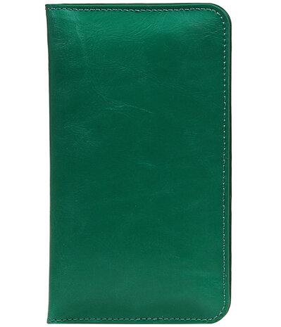 Groen Pull-up Medium Pu portemonnee wallet voor HTC