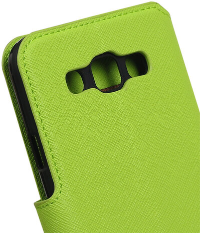 Groen Samsung Galaxy E5 TPU wallet case booktype hoesje HM Book