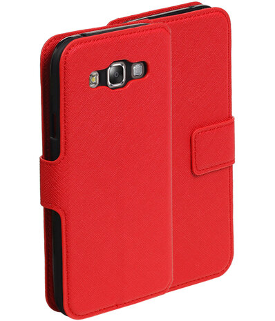 Rood Samsung Galaxy E5 TPU wallet case booktype hoesje HM Book