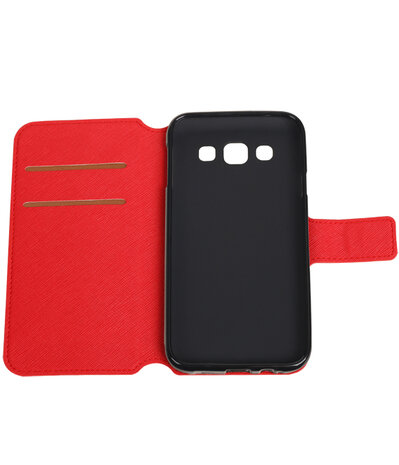 Rood Samsung Galaxy E5 TPU wallet case booktype hoesje HM Book