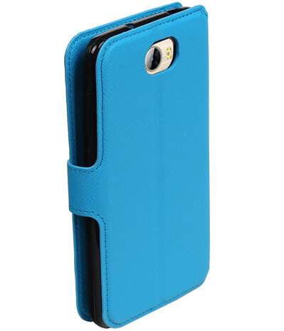 Blauw Huawei Y5 II TPU wallet case booktype hoesje HM Book