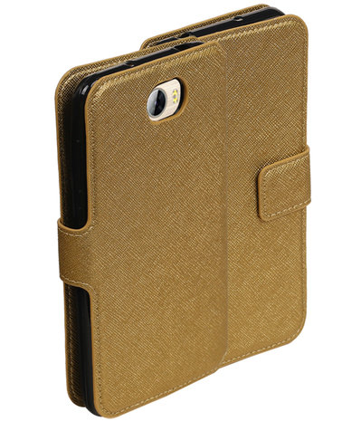 Goud Hoesje voor Huawei Y5 II TPU wallet case booktype HM Book