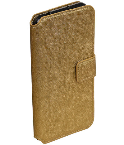 Goud Hoesje voor Huawei Y5 II TPU wallet case booktype HM Book