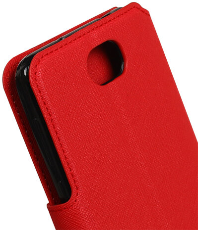 Rood Huawei Y5 II TPU wallet case booktype hoesje HM Book