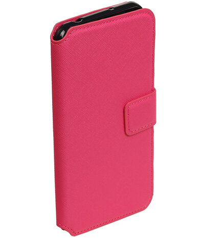 Roze Huawei Y5 II TPU wallet case booktype hoesje HM Book