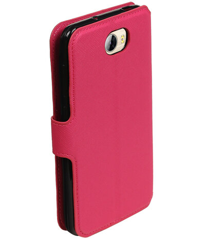 Roze Huawei Y5 II TPU wallet case booktype hoesje HM Book