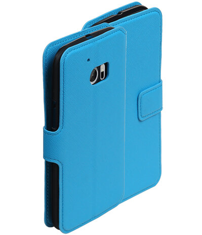 Blauw HTC 10 TPU wallet case booktype hoesje HM Book