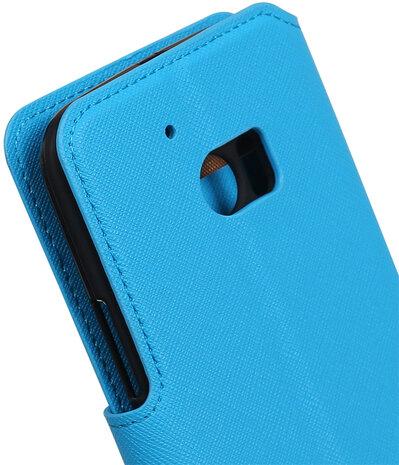 Blauw HTC 10 TPU wallet case booktype hoesje HM Book