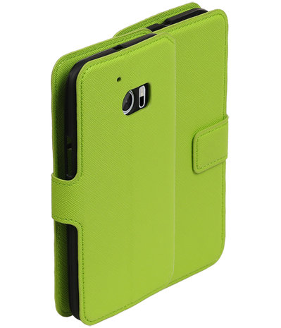 Groen HTC 10 TPU wallet case booktype hoesje HM Book