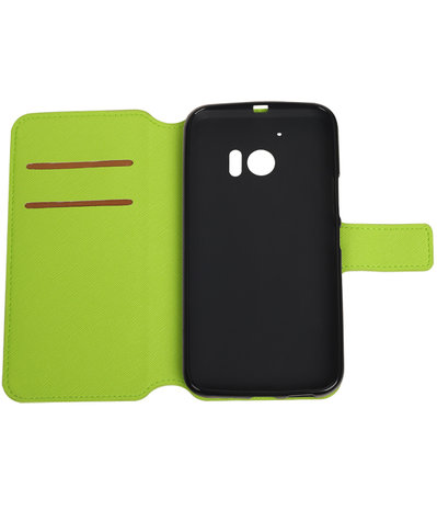 Groen HTC 10 TPU wallet case booktype hoesje HM Book