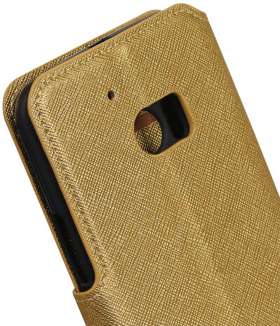 Goud HTC 10 TPU wallet case booktype hoesje HM Book