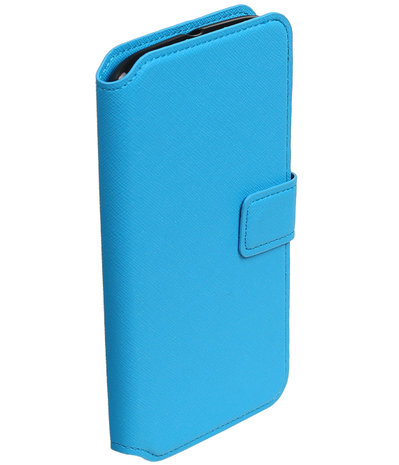 Blauw Motorola Moto G4 / G4 Plus TPU wallet case booktype hoesje HM Book