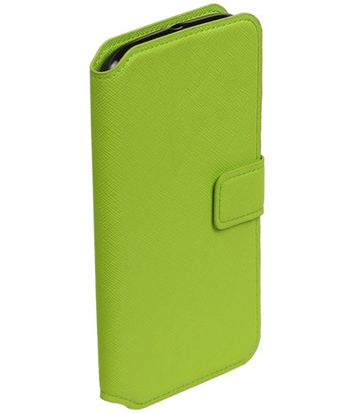 Groen Motorola Moto G4 / G4 Plus TPU wallet case booktype hoesje HM Book