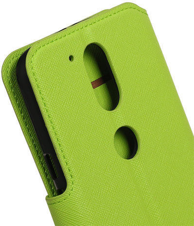 Groen Motorola Moto G4 / G4 Plus TPU wallet case booktype hoesje HM Book