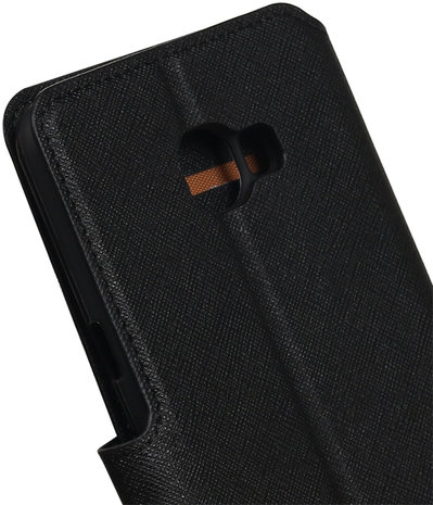 Zwart Samsung Galaxy C7 TPU wallet case booktype hoesje HM Book