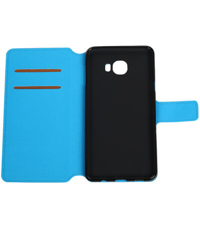 Blauw Samsung Galaxy C7 TPU wallet case booktype hoesje HM Book