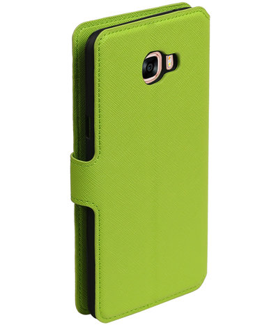 Groen Samsung Galaxy C7 TPU wallet case booktype hoesje HM Book