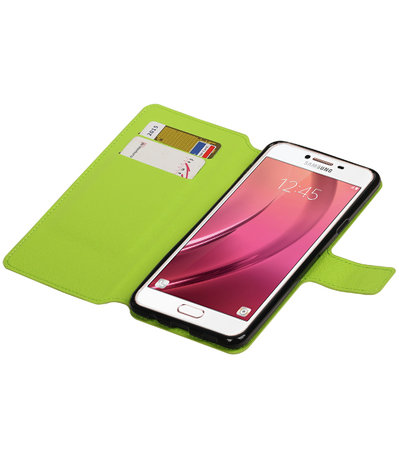 Groen Samsung Galaxy C7 TPU wallet case booktype hoesje HM Book