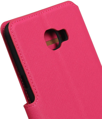 Roze Samsung Galaxy C7 TPU wallet case booktype hoesje HM Book