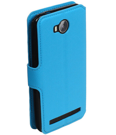 Blauw Huawei Y3 II TPU wallet case booktype hoesje HM Book