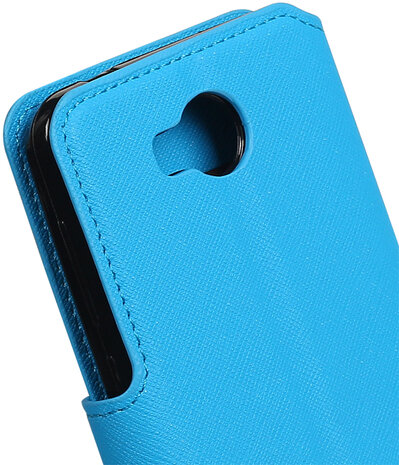 Blauw Huawei Y3 II TPU wallet case booktype hoesje HM Book