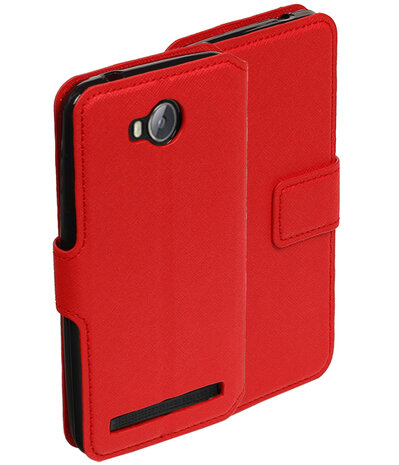 Rood Huawei Y3 II TPU wallet case booktype hoesje HM Book