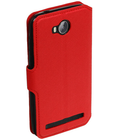 Rood Huawei Y3 II TPU wallet case booktype hoesje HM Book