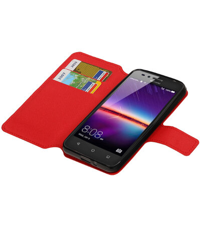 Rood Huawei Y3 II TPU wallet case booktype hoesje HM Book