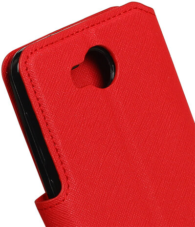 Rood Huawei Y3 II TPU wallet case booktype hoesje HM Book