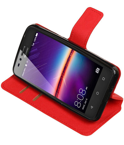 Rood Huawei Y3 II TPU wallet case booktype hoesje HM Book