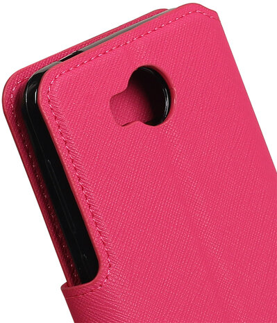 Roze Huawei Y3 II TPU wallet case booktype hoesje HM Book