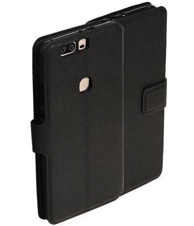 Zwart Huawei Honor V8 TPU wallet case booktype hoesje HM Book