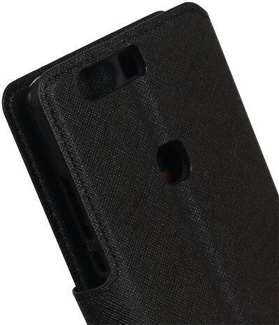 Zwart Huawei Honor V8 TPU wallet case booktype hoesje HM Book