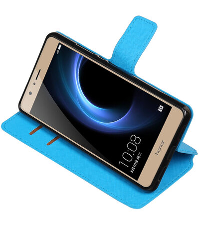 Blauw Huawei Honor V8 TPU wallet case booktype hoesje HM Book