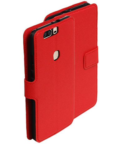 Rood Huawei Honor V8 TPU wallet case booktype hoesje HM Book