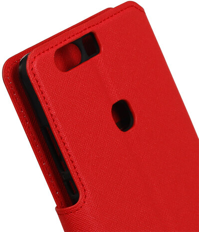 Rood Huawei Honor V8 TPU wallet case booktype hoesje HM Book