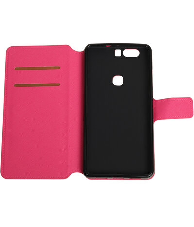 Roze Huawei Honor V8 TPU wallet case booktype hoesje HM Book