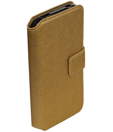 Goud Huawei Y560 / Y5 TPU wallet case booktype hoesje HM Book