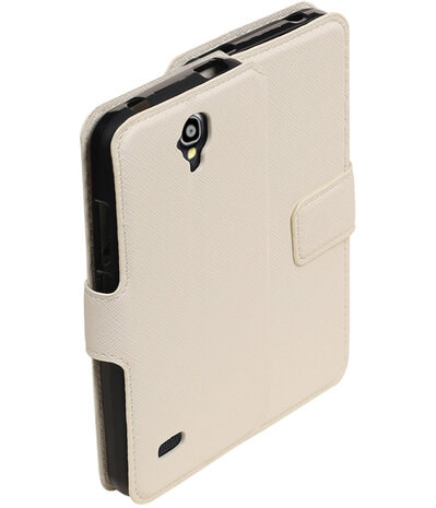Wit Huawei Y560 / Y5 TPU wallet case booktype hoesje HM Book