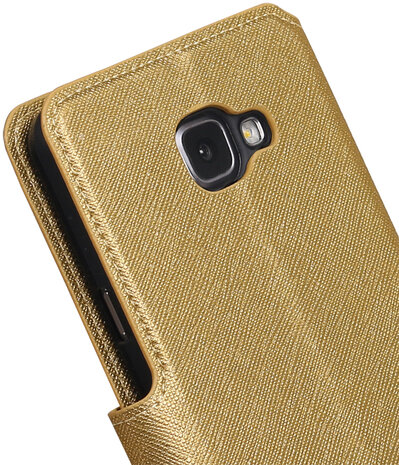 Goud Samsung Galaxy A5 2016 TPU wallet case booktype hoesje HM Book