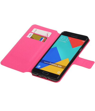 Roze Samsung Galaxy A5 2016 TPU wallet case booktype hoesje HM Book